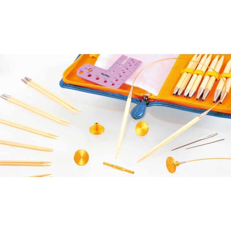 Tulip CarryC Long Circular Interchangeable Bamboo Knitting Needles Set