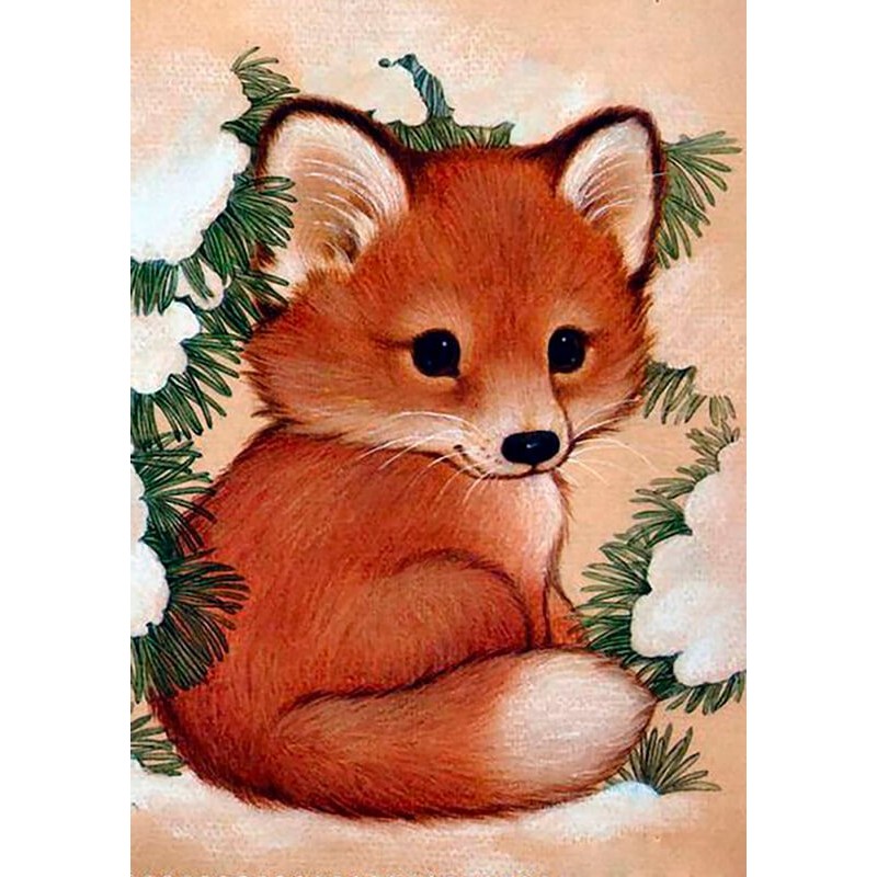 Diamond Painting Kit - Fox pup - Collection d Art
