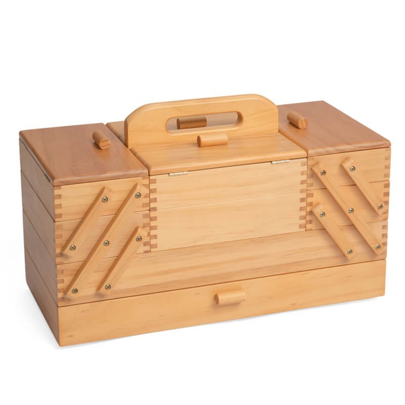 Costurero grande caja de madera maciza con patas estilo rustico