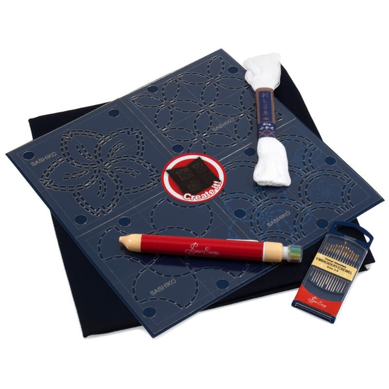 Sashiko Tool Kit,sashiko Starter Set With Needles,daruma Sashiko Thread,  Sashiko Stencil,olympus Leather Thimble, Visible Mending Tool 