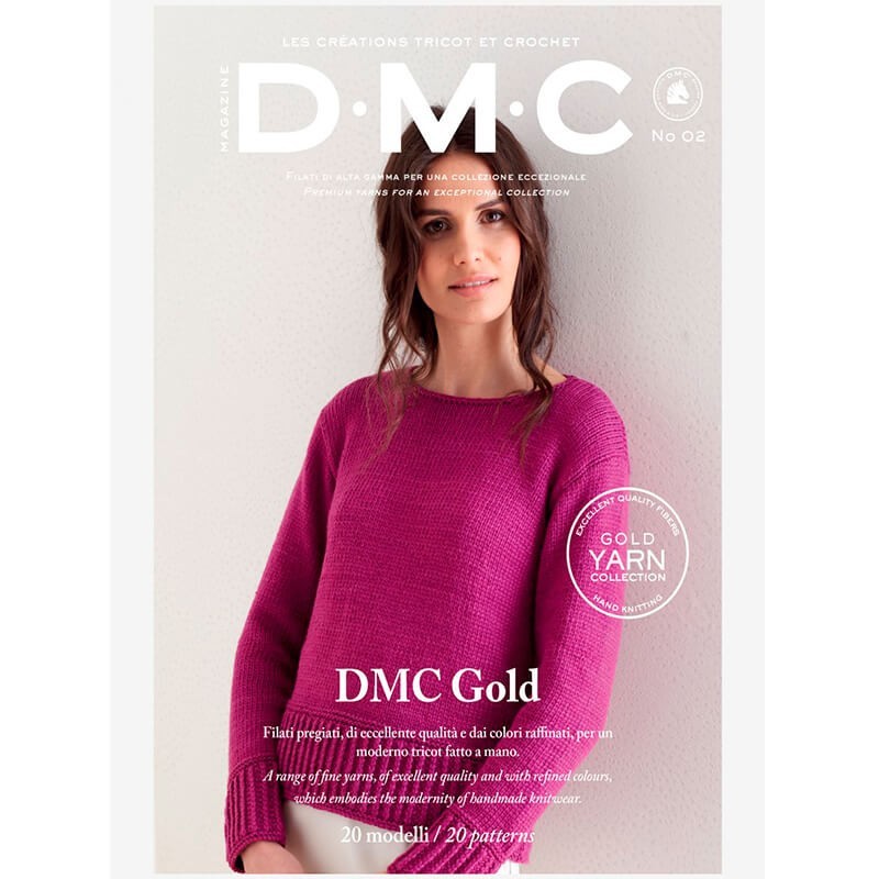 Magazine DMC Nº 2 Creaciones de Tricot y Crochet Gold Yarn Collection - 2018