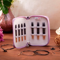 Clover #3652 Interchangeable Circular Knitting Needles Case (Pink)